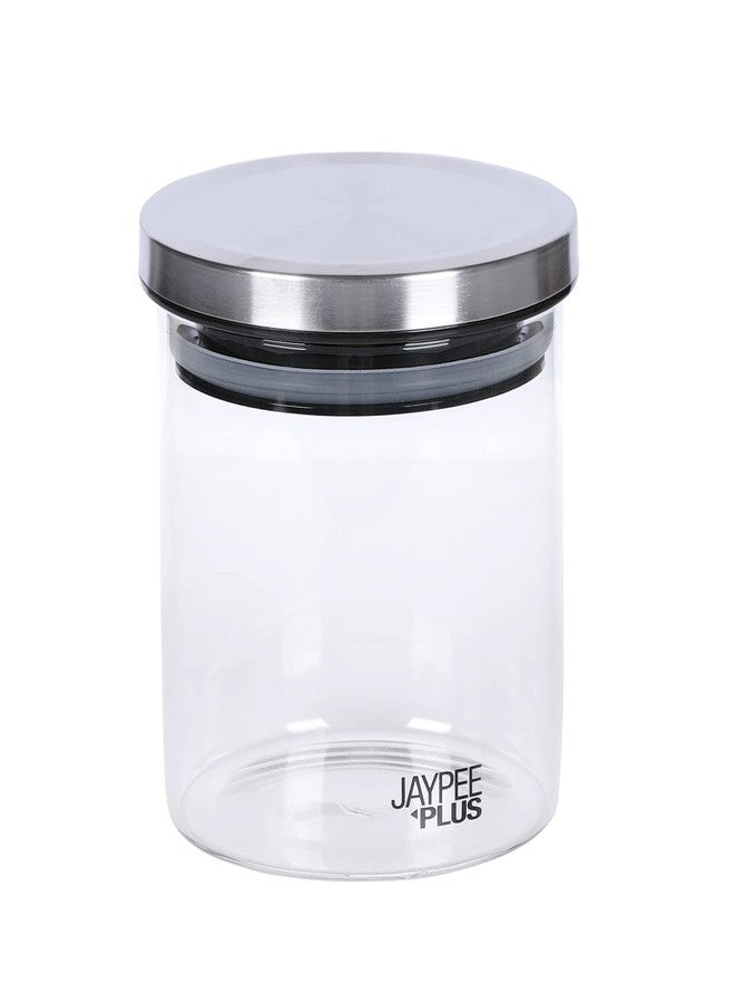 جايبي بلس علبة تخزين مطبخ دائرية شفافة من جاي بي بلس يونيكلاس كلير مصنوعة من زجاج البوروسيليكات، مزودة بغطاء محكم الإغلاق، مثالية لحفظ البسكويت والوجبات الخفيفة والبقوليات والفواكه المجففة. قابلة للتكديس، تحافظ على الروائح، آمنة للاستخدام في الميكروويف، مصنوعة من مواد غذائية عالية الجودة، سعة 490 مل، شفافة. - Image 3